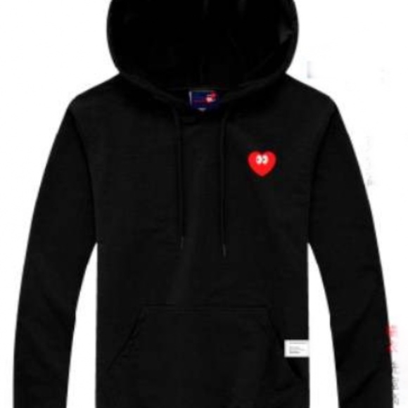Crazy Hearts Embroidered Heart Hoodie in Black - Picture 1 of 2